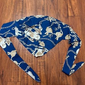 tie-up strapless top